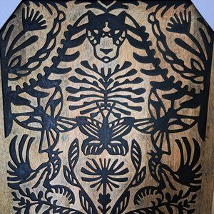 Artwork Wooden With black burned into the wood